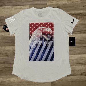 📦 New Women Small NIKE BALD EAGLE USA OLYMPIC TEAM T-Shirt 801170-100 White